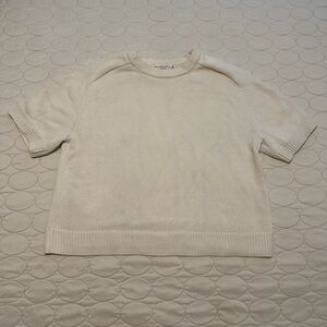 Abercrombie & Fitch Cream Knit Short Sleeve Top